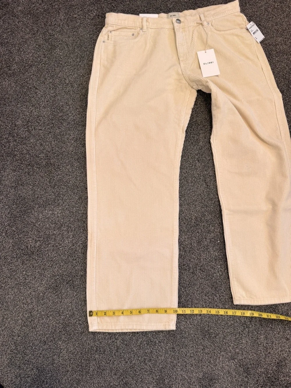 DL1961 Woman’s Cream Corduroy Pants Drue Straight Sz 32 - about US12/14 NWTS - Picture 10 of 10
